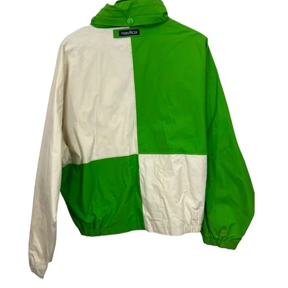 Nautica Sailing Jacket Colorblock Coat Windbreaker Hooded One Design Vintage 90s - Picture 4 of 13
